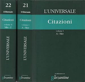 Bild des Verkufers fr Citazioni Volume I A - Mez; Volume II Min - Z zum Verkauf von Biblioteca di Babele