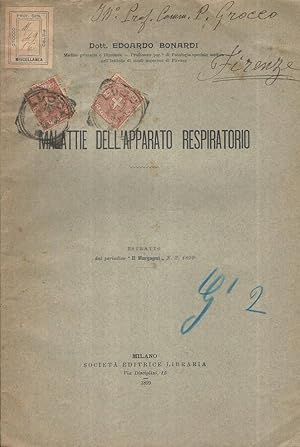 Immagine del venditore per Malattie dell'apparato respiratorio Estratto dal Periodico "Il Morgagni" n. 2, 1899 venduto da Biblioteca di Babele