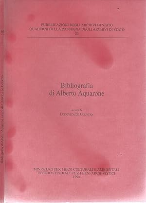 Bild des Verkufers fr Bibliografia di Alberto Aquarone zum Verkauf von Biblioteca di Babele