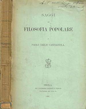 Bild des Verkufers fr Saggi di filosofia popolare zum Verkauf von Biblioteca di Babele