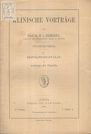 Bild des Verkufers fr Respirationsapparat 4 Aetiologie der Pleuritis zum Verkauf von Biblioteca di Babele