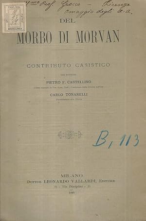 Bild des Verkufers fr Del Morbo di Morvan Contributo casistico zum Verkauf von Biblioteca di Babele