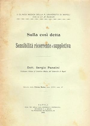 Seller image for Sulla cos detta sensibilit ricorrente o suppletiva for sale by Biblioteca di Babele