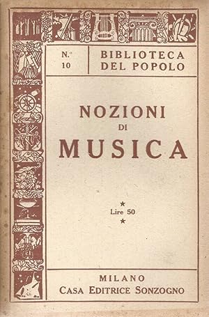 Bild des Verkufers fr Nozioni di musica zum Verkauf von Biblioteca di Babele