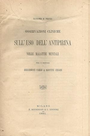 Immagine del venditore per Osservazioni cliniche sull'uso dell'antipirina nelle malattie mentali venduto da Biblioteca di Babele