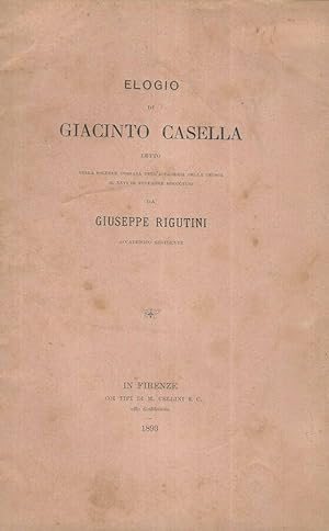 Bild des Verkufers fr Elogio di Giacinto Casella zum Verkauf von Biblioteca di Babele