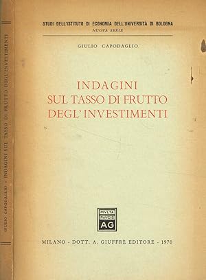 Seller image for Indagini sul tasso di frutto degl'investimenti for sale by Biblioteca di Babele