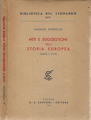 Immagine del venditore per Miti e suggestioni nella storia europea (saggi e note) venduto da Biblioteca di Babele