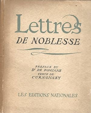 Bild des Verkufers fr Lettres de Noblesse zum Verkauf von Biblioteca di Babele