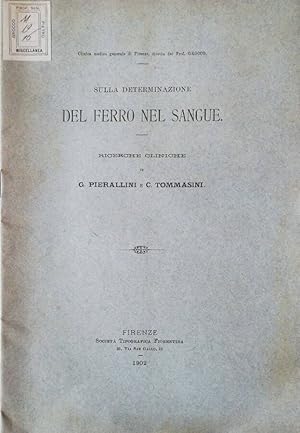 Seller image for Sulla determinazione del ferro nel sangue for sale by Biblioteca di Babele