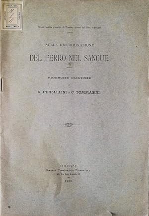 Seller image for Sulla determinazione del ferro nel sangue for sale by Biblioteca di Babele