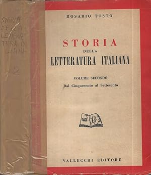 Bild des Verkufers fr Storia della Letteratura Italiana Volume II Dal Cinquecento al Settecento zum Verkauf von Biblioteca di Babele
