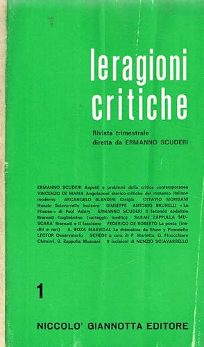 Seller image for Le ragioni critiche. Rivista trimestrale n.1 for sale by Biblioteca di Babele