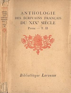 Bild des Verkufers fr Anthologie des crivains francais du XIX siecle Prose II zum Verkauf von Biblioteca di Babele