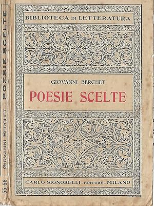 Bild des Verkufers fr Poesie scelte zum Verkauf von Biblioteca di Babele