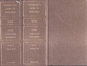 Imagen del vendedor de Halsbury' s Law of England Part 1 - 2 Cumulative supplements 1988 a la venta por Biblioteca di Babele