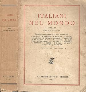 Bild des Verkufers fr Italiani nel mondo Letture tenute per il Lyceum di Firenze zum Verkauf von Biblioteca di Babele