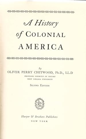 Bild des Verkufers fr A History of Colonial America zum Verkauf von Biblioteca di Babele