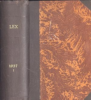 Bild des Verkufers fr Lex Anno 1937 Vol. I zum Verkauf von Biblioteca di Babele