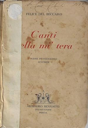 Seller image for Canti della mi' terra Poesie in vernacolo lucchese for sale by Biblioteca di Babele