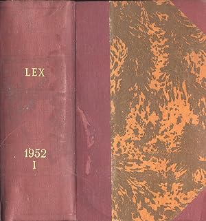Bild des Verkufers fr Lex Anno 1952 Vol. I zum Verkauf von Biblioteca di Babele