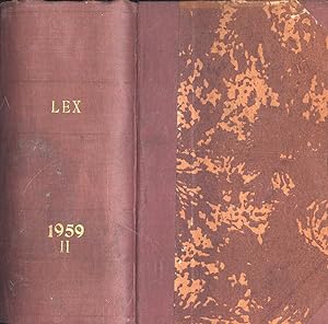 Bild des Verkufers fr Lex Anno 1959 Vol. II zum Verkauf von Biblioteca di Babele