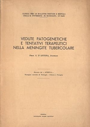 Bild des Verkufers fr Vedute patogenetiche e tentativi terapeutici nella meningite tubercolare zum Verkauf von Biblioteca di Babele