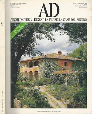 Bild des Verkufers fr AD - Novembre 1989 Architectural digest. Le pi belle case del mondo zum Verkauf von Biblioteca di Babele