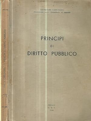 Bild des Verkufers fr Principi di diritto pubblico zum Verkauf von Biblioteca di Babele