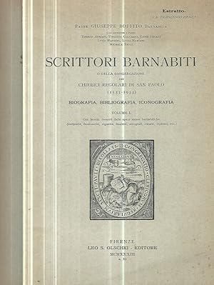 Bild des Verkufers fr Scrittori barnabiti o della Congregazione dei Chierici regolari di San Paolo (1533-1933). Biografia, bibliografia, iconografia. Vol. I-III zum Verkauf von Biblioteca di Babele