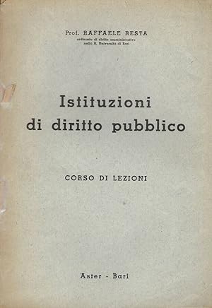 Imagen del vendedor de Istituzioni di diritto pubblico Corso di lezioni a la venta por Biblioteca di Babele