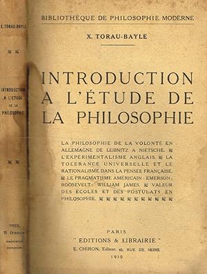 Image du vendeur pour Introduction a l'tude de la philosophie mis en vente par Biblioteca di Babele