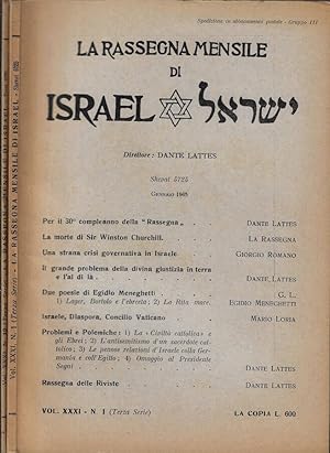 Bild des Verkufers fr La rassegna mensile di Israel Vol. XXXI N. 1, 12 zum Verkauf von Biblioteca di Babele