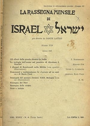 Bild des Verkufers fr La rassegna mensile di Israel. Vol.XXXV n.4 terza serie. Apr.1969 zum Verkauf von Biblioteca di Babele