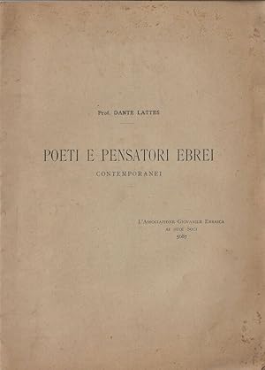 Bild des Verkufers fr Poeti e pensatori ebrei contemporanei Estratto da "La Parola" zum Verkauf von Biblioteca di Babele