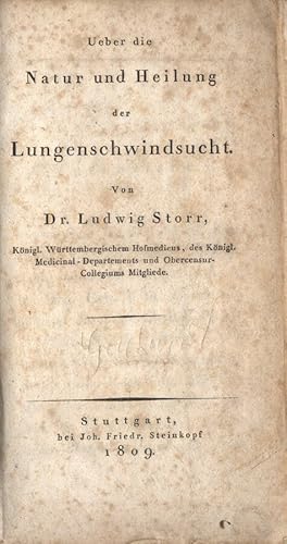 Imagen del vendedor de Ueber die natur und heilung der lungenschwindsucht a la venta por Biblioteca di Babele