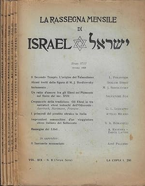 Bild des Verkufers fr La rassegna mensile di Israel Vol. XIX N. 6, 8, 9, 10, 11 zum Verkauf von Biblioteca di Babele