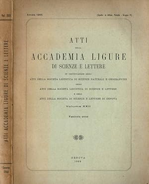 Bild des Verkufers fr Atti della Accademia Ligure di Scienze e Lettere zum Verkauf von Biblioteca di Babele