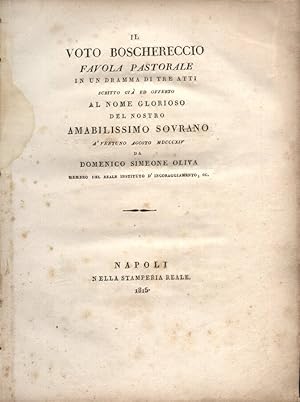 Imagen del vendedor de Il voto boschereccio Favola pastorale a la venta por Biblioteca di Babele