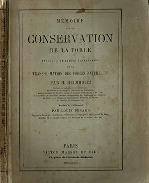 Bild des Verkufers fr Memoire sur la conservation de la force zum Verkauf von Biblioteca di Babele