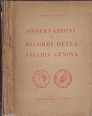 Seller image for Osservazioni e ricordi della vecchia Genova for sale by Biblioteca di Babele