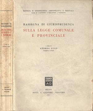 Immagine del venditore per Rassegna di giurisprudenza sulla legge comunale e provinciale venduto da Biblioteca di Babele