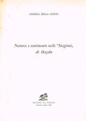 Bild des Verkufers fr Natura e sentimento nelle Stagioni di Haydn Estratto dal programma del 23 ottobre 1965 zum Verkauf von Biblioteca di Babele
