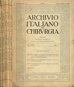 Seller image for Archivio italiano di chirurgia vol.XLVII, anno 1937, fasc.1, 3, 4, 5, 6 for sale by Biblioteca di Babele