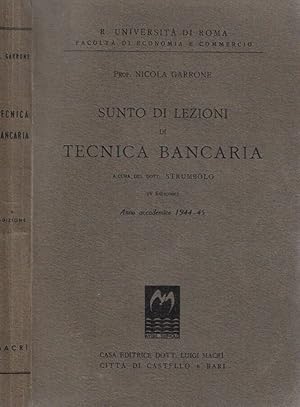 Seller image for Sunto di lezioni di Tecnica Bancaria for sale by Biblioteca di Babele