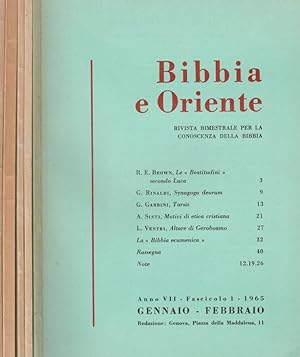 Bibbia e Oriente - Anno VII - Gennaio-Dicembre - 1965 Rivista bimestrale per la conoscenza della ...