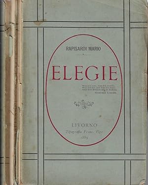 Bild des Verkufers fr Elegie zum Verkauf von Biblioteca di Babele