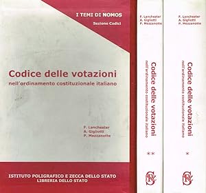 Bild des Verkufers fr Codice delle votazioni nell'ordinamento costituzionale italiano 2voll. zum Verkauf von Biblioteca di Babele