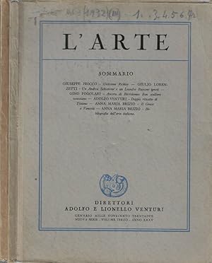 Seller image for L'arte anno 1932 Vol III fascicolo I, IV Rivista bimestrale di storia dell'arte medioevale e moderna for sale by Biblioteca di Babele