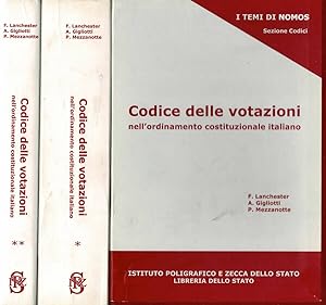 Bild des Verkufers fr Codice delle votazioni nell'Ordinamento Costituzionale Italiano zum Verkauf von Biblioteca di Babele